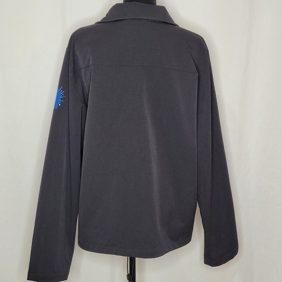 Rudsak Black Full Zip Lightweight Jacket w/ Blue Man Group Sleeve Splat- Size M - Picture 4 of 13